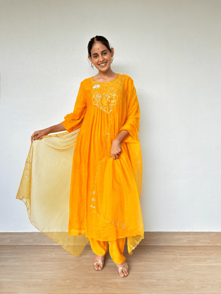 Deep Mango Yellow Suit Set
