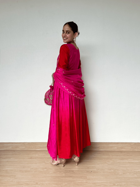 Ombre Shaded Hand-embroidered Suit Set