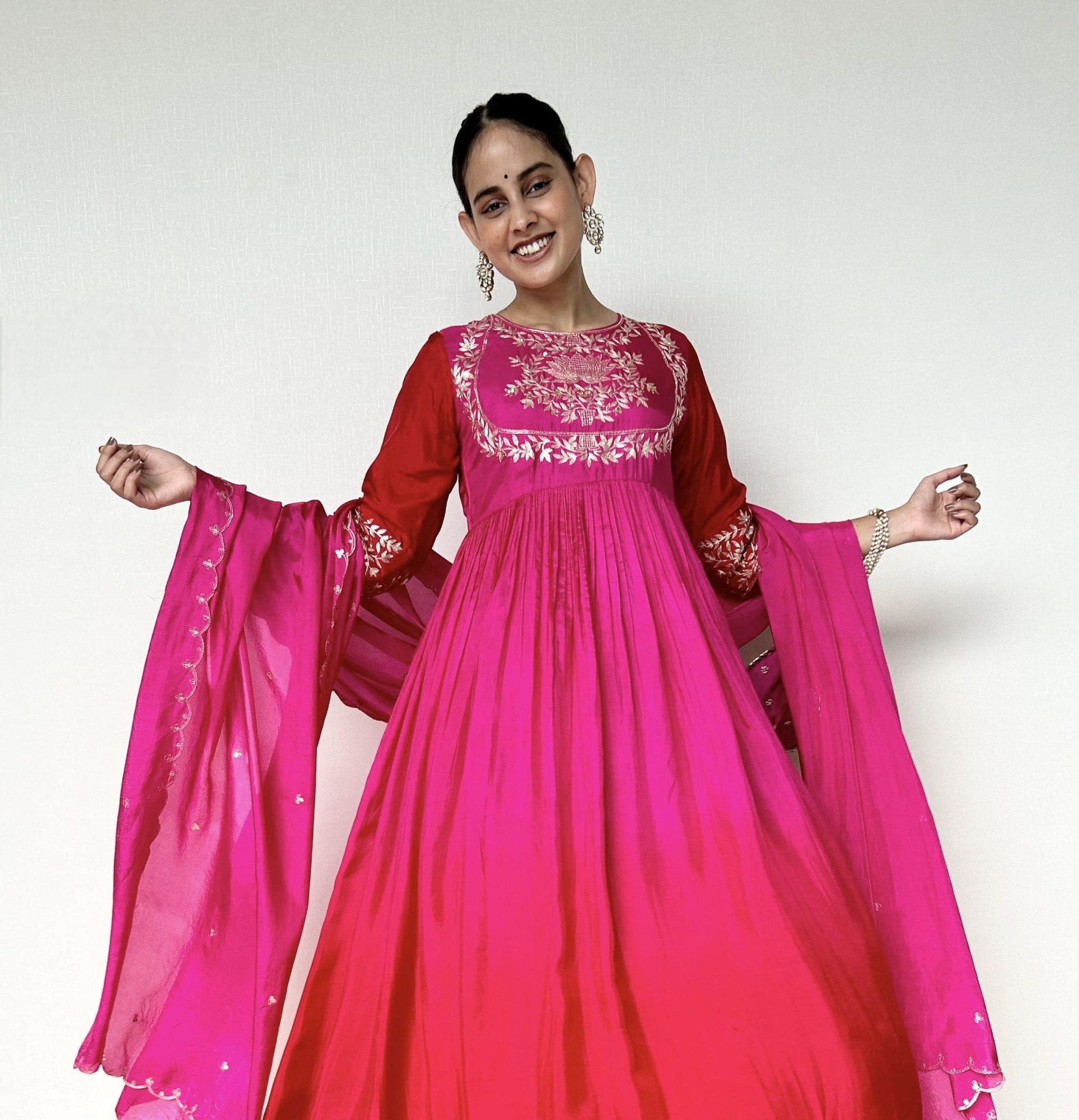 Ombre Shaded Hand-embroidered Suit Set