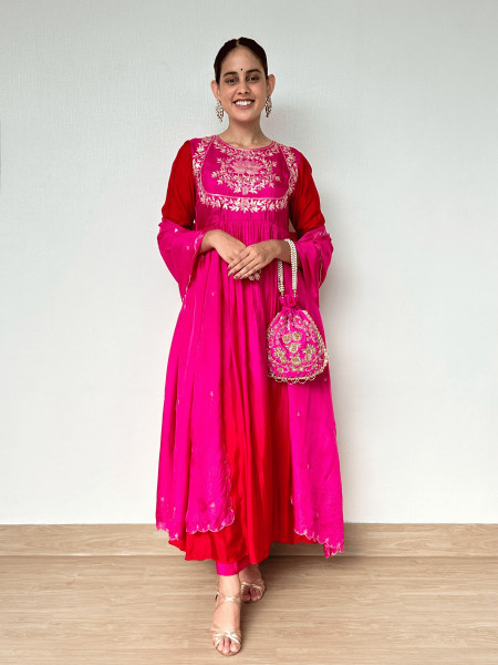 Ombre Shaded Hand-embroidered Suit Set