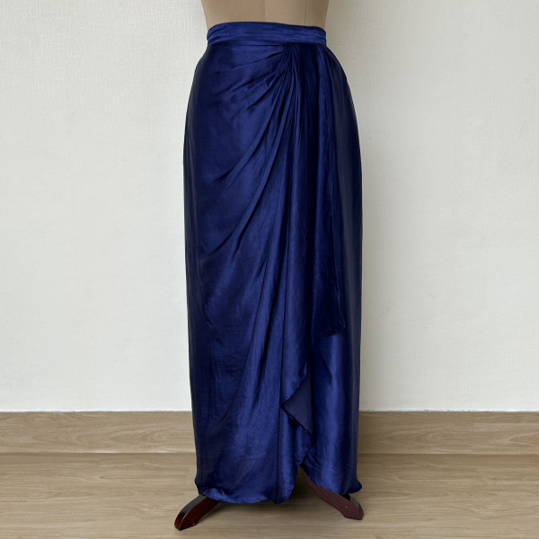 Royal Blue Cape Kaftan with Dhoti Skirt