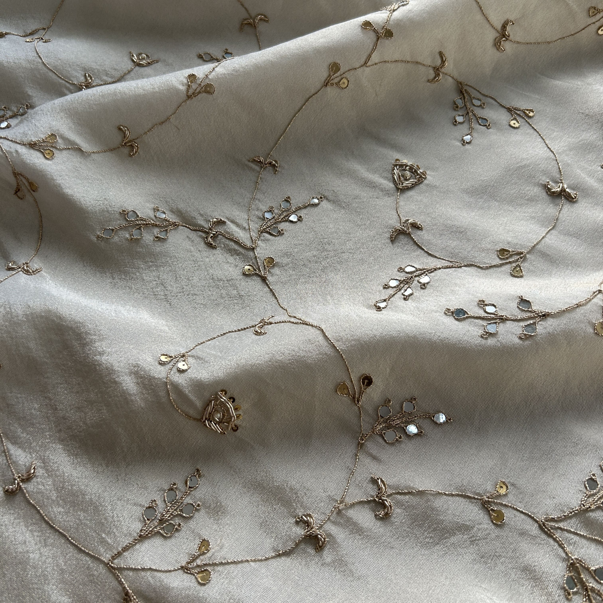 Classic Ivory Zardozi Work Saree