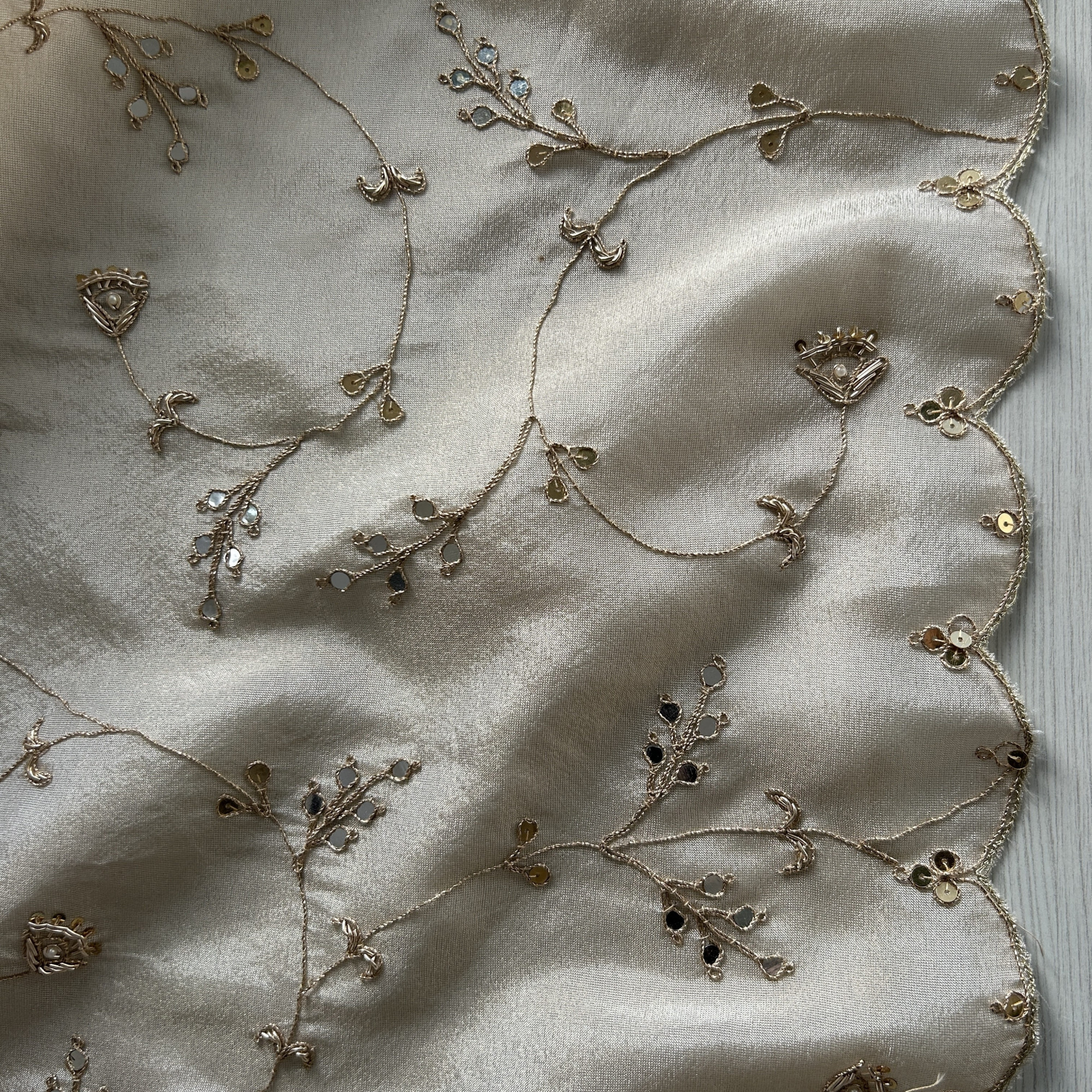 Classic Ivory Zardozi Work Saree