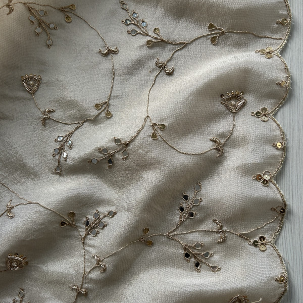 Classic Ivory Zardozi Work Saree