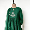 Bottle Green Mul Chanderi Kurta Set