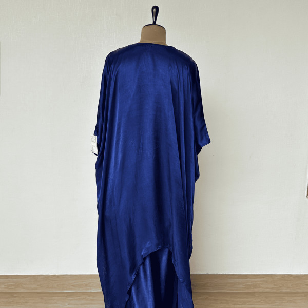 Royal Blue Cape Kaftan with Dhoti Skirt