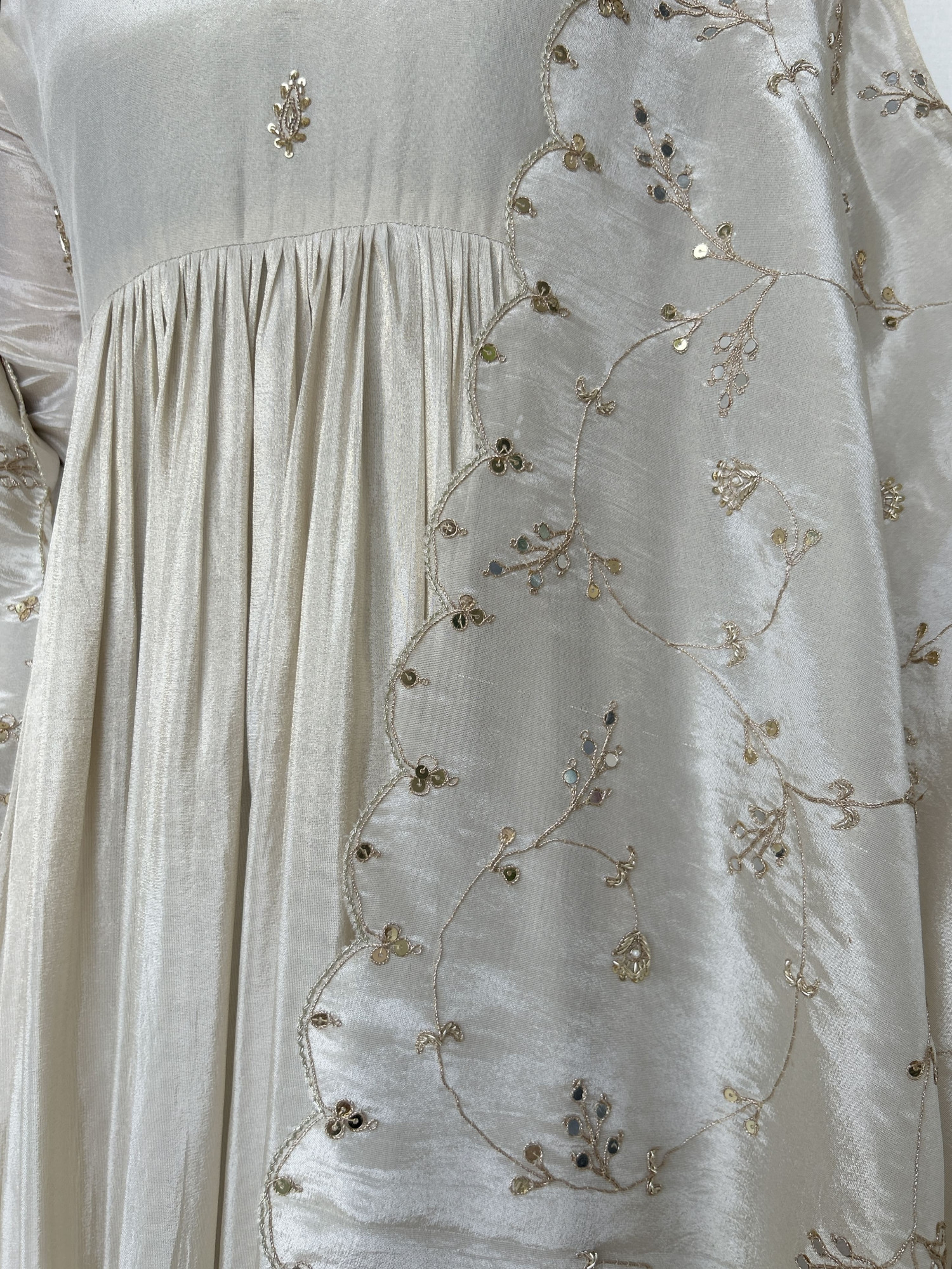 Ivory Tissue Hand Embroidered Suit Set