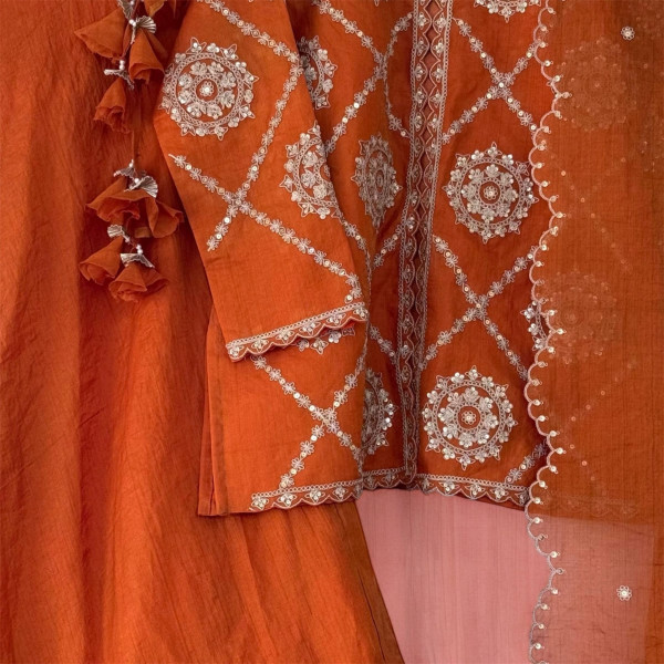 Rust Orange Marodi Work Indo Western