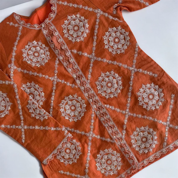 Rust Orange Marodi Work Indo Western