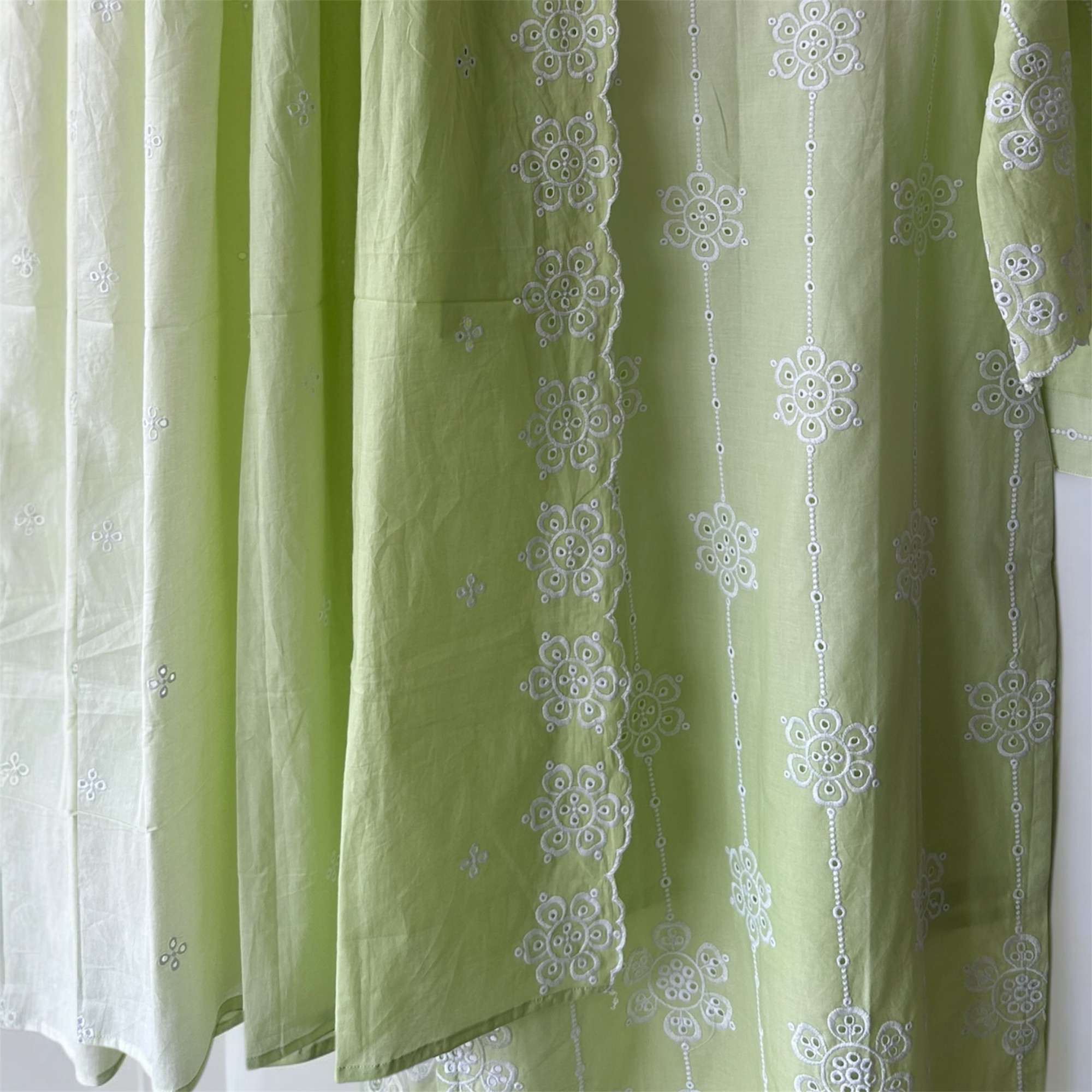 Mint Green Ombre Pure Cotton Schiffli Suit Set