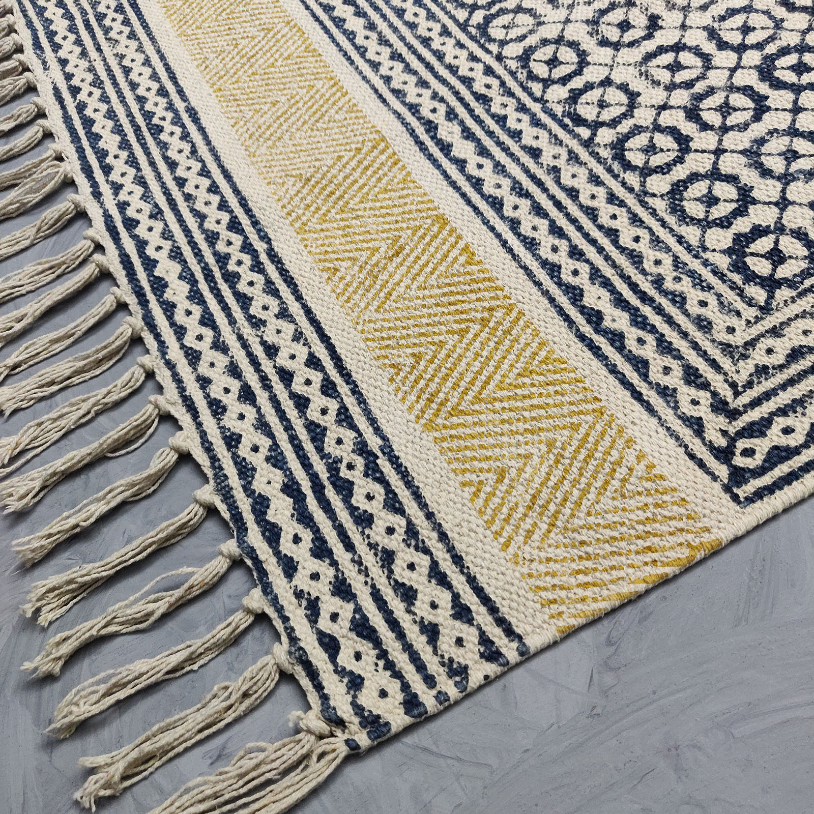 Handblock Printed CapetDhurrie H46C11