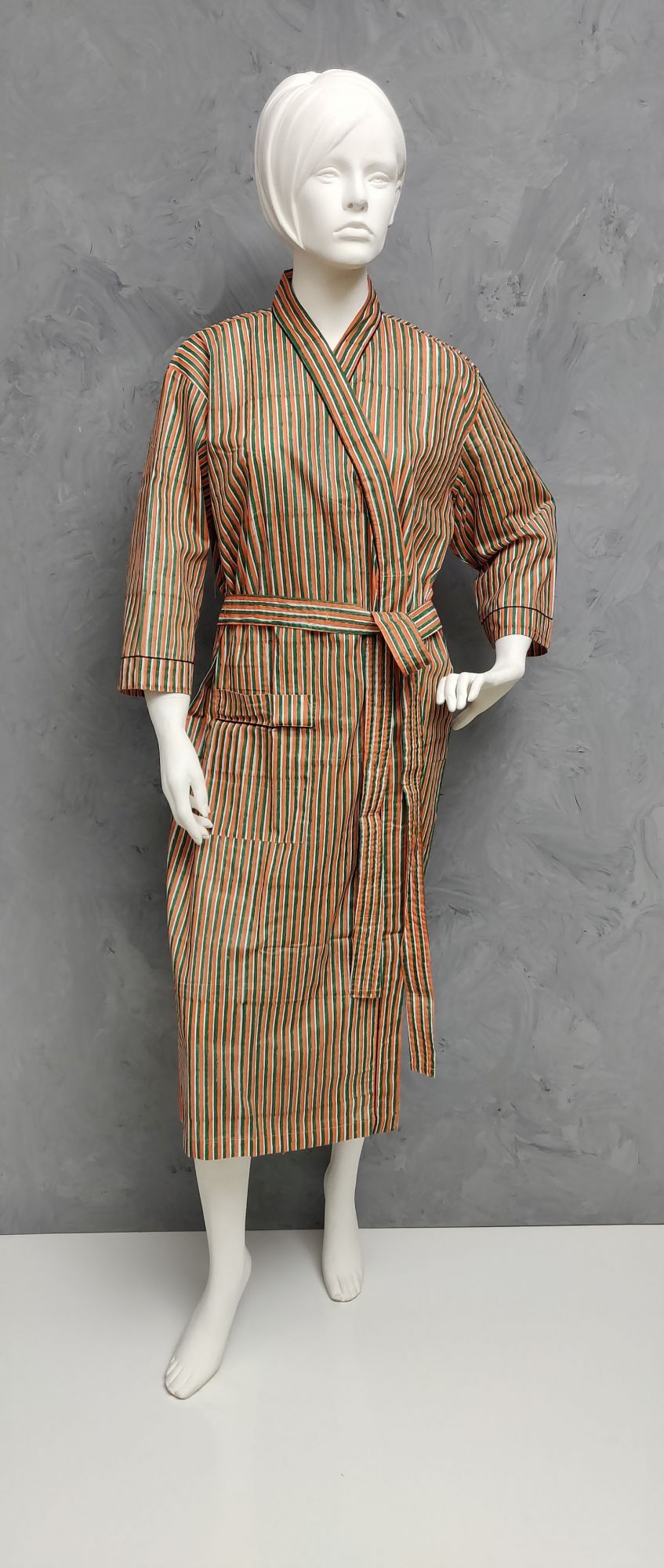 Handblock Housecoat Cotton Robe HCCR149