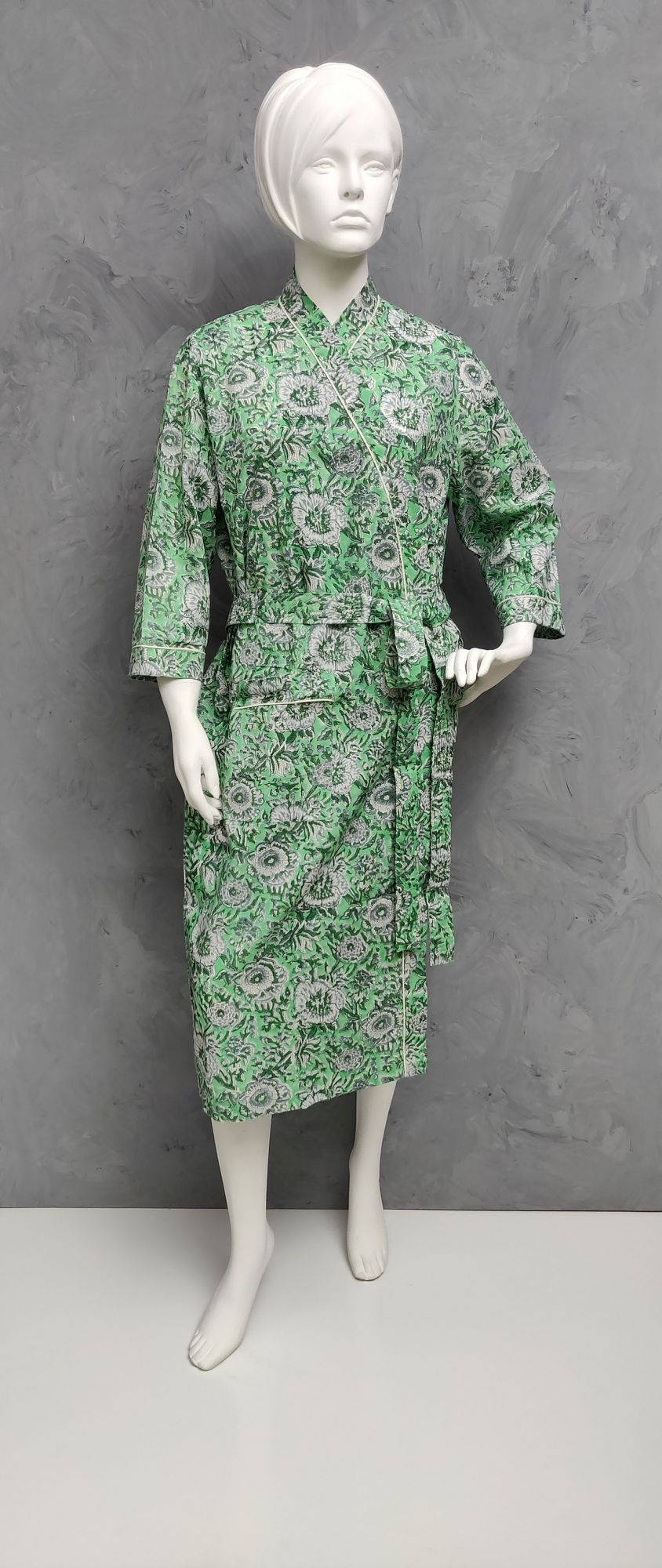 Handblock Housecoat Cotton Robe HCCR163