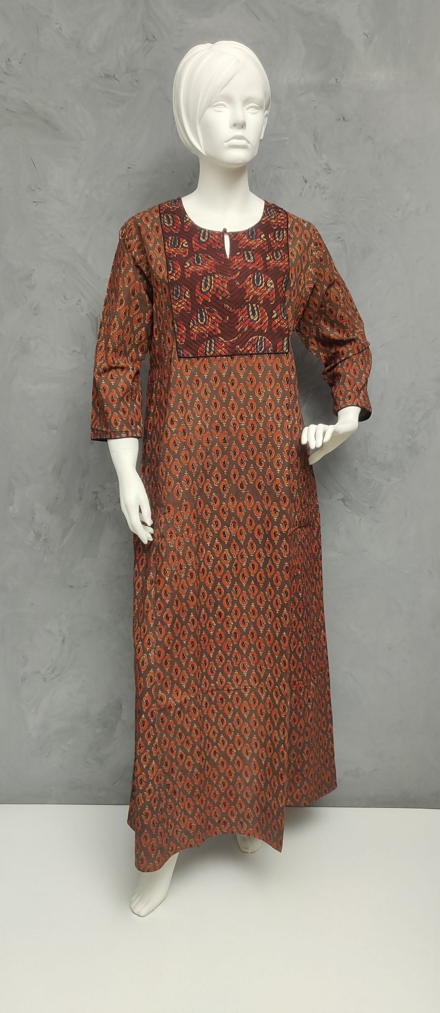Ajrakh Handblock Printed Nighty WNF129