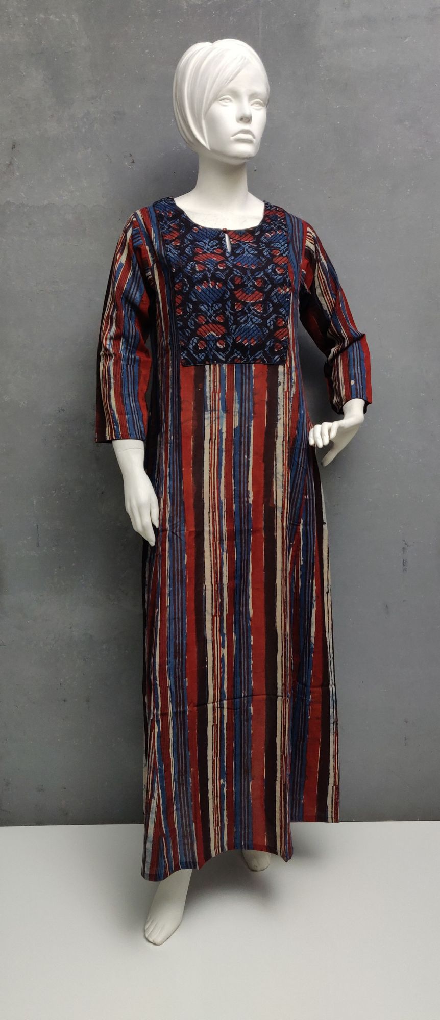 Ajrakh Handblock Printed Nighty WNF52