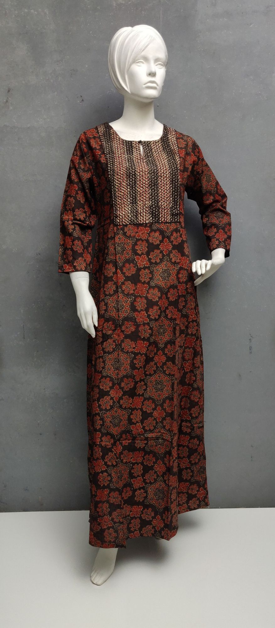 Ajrakh Handblock Printed Nighty WNF54