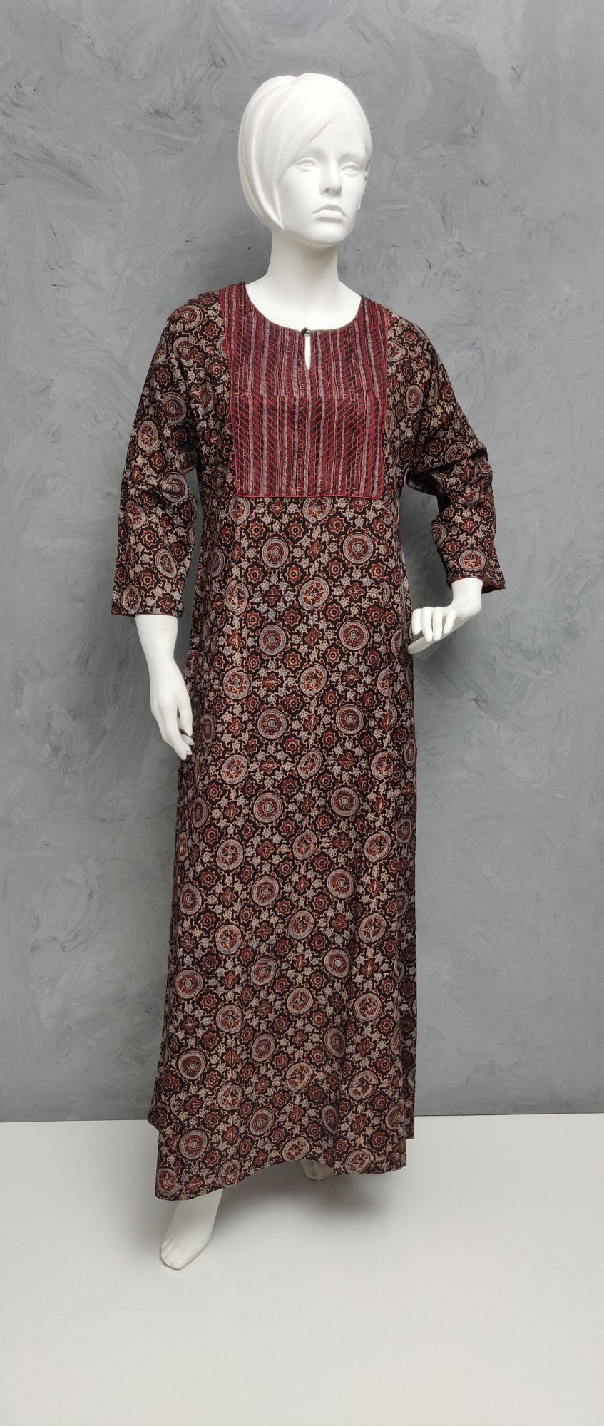 Ajrakh Handblock Printed Nighty WNF86