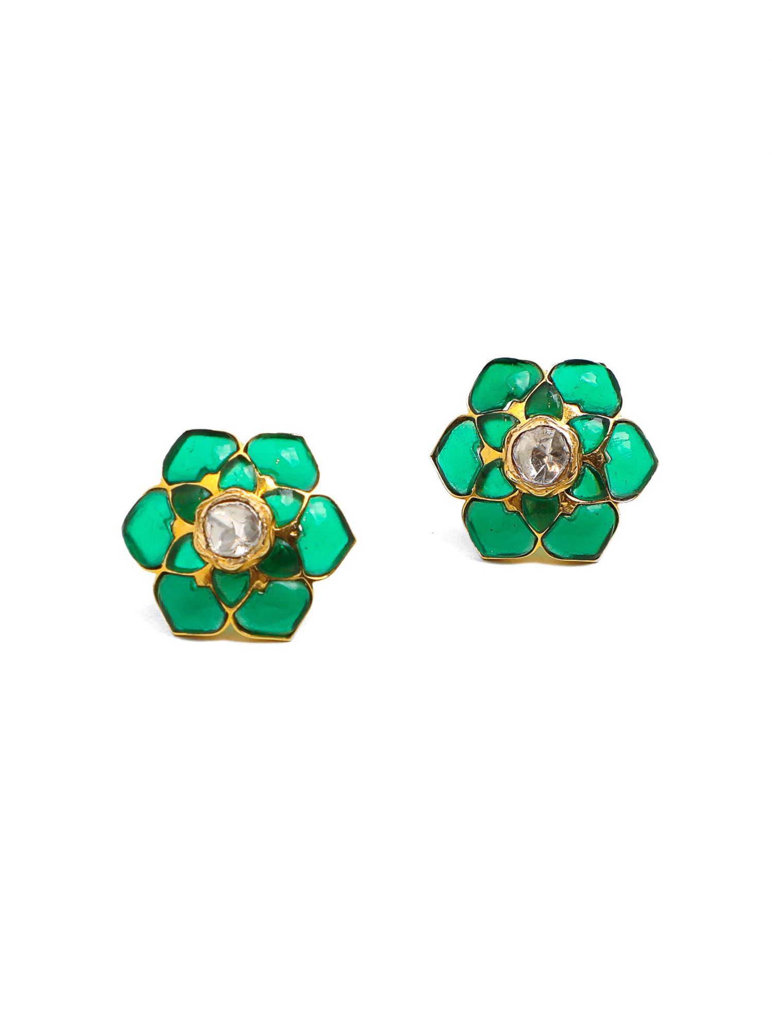 Starry Emerald Diamond Earrings