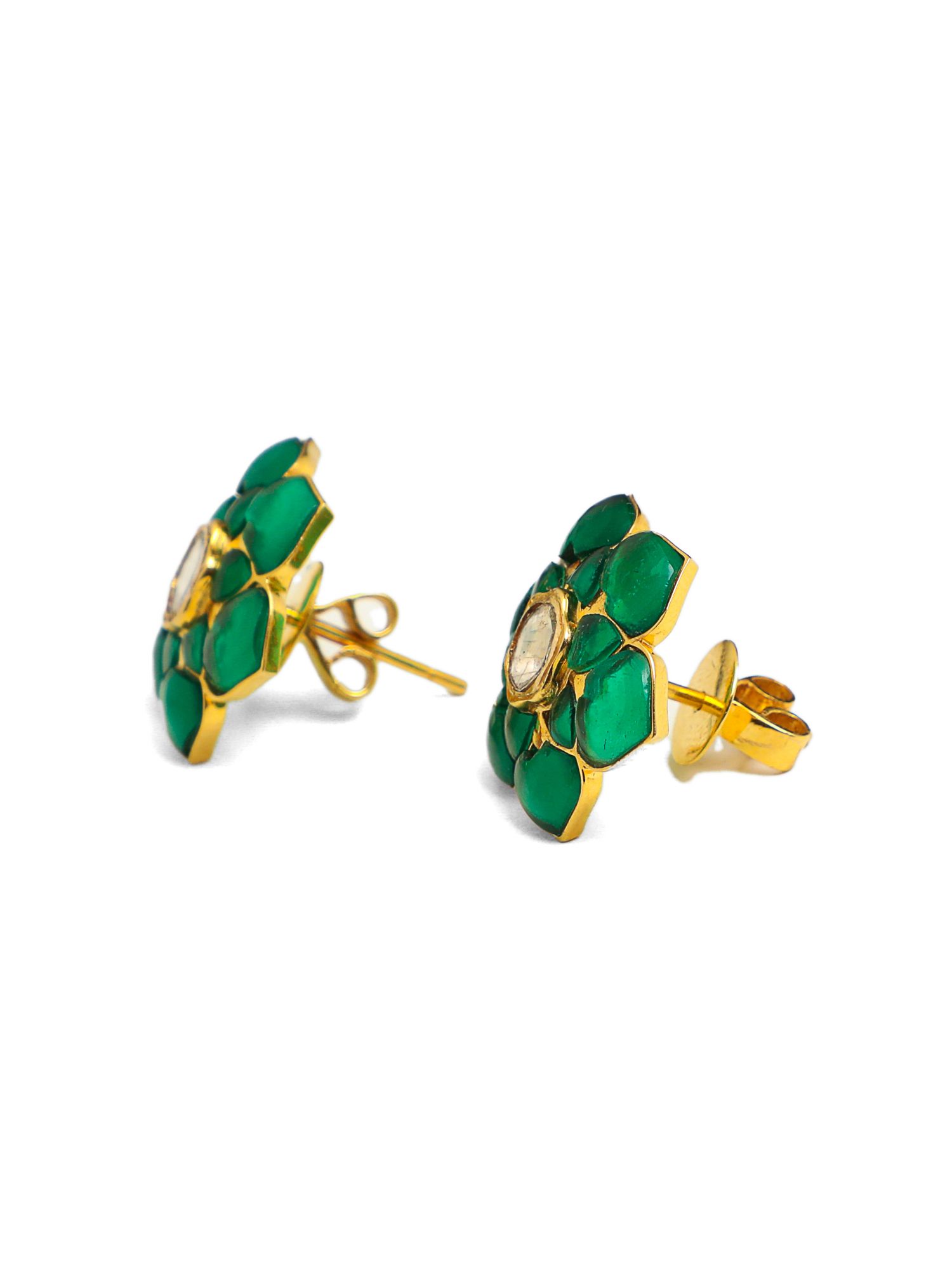 Starry Emerald Diamond Earrings