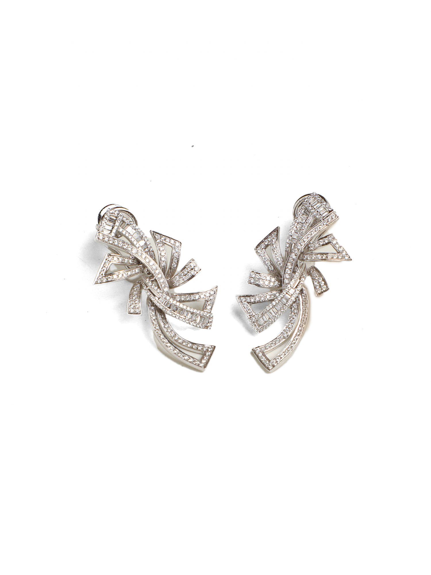 Diamond Bow Earrings