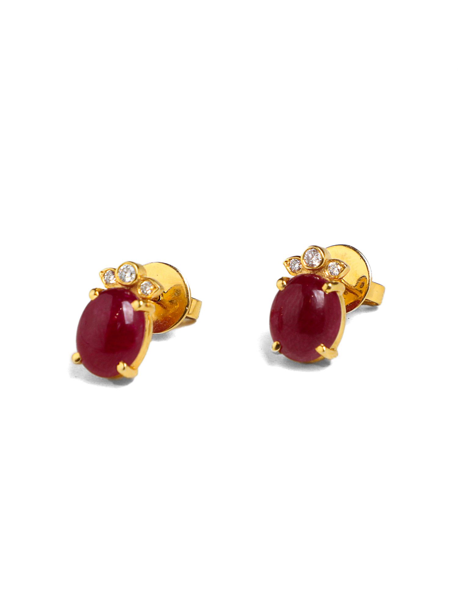 Pristine Ruby Diamond Earrings