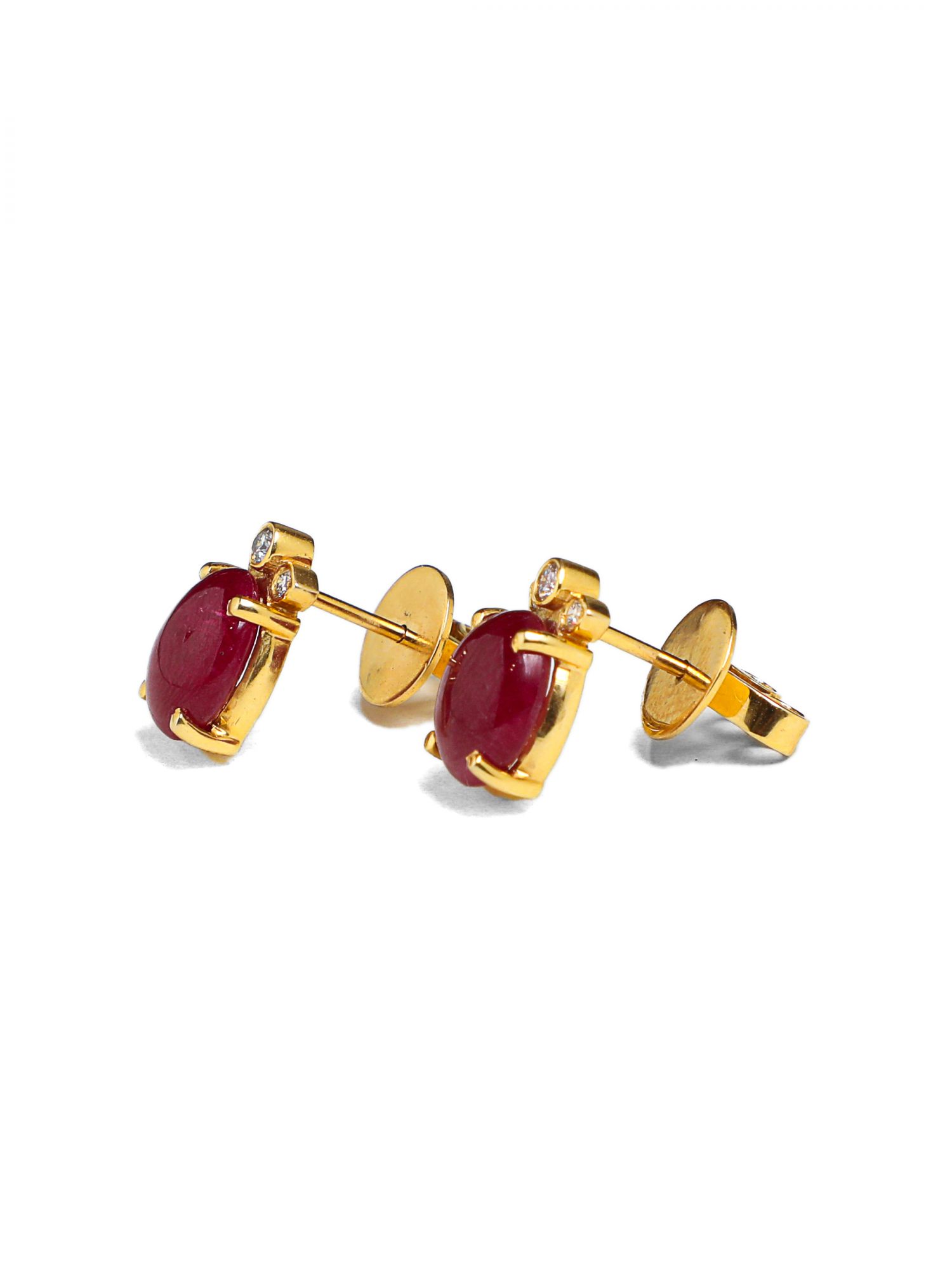 Pristine Ruby Diamond Earrings