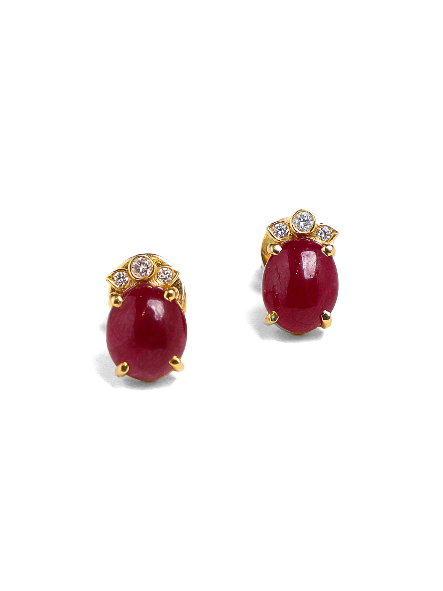 Pristine Ruby Diamond Earrings