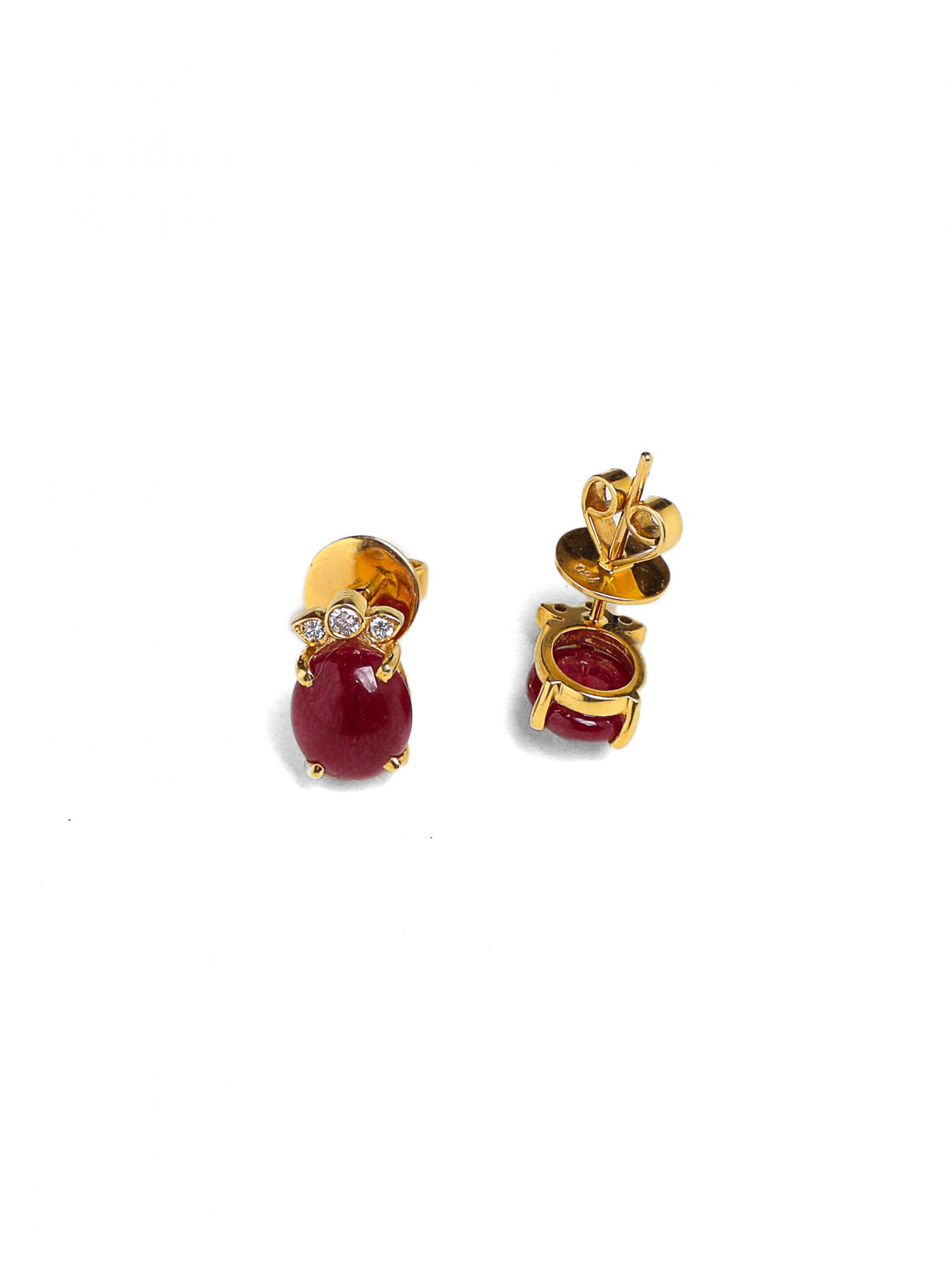Pristine Ruby Diamond Earrings