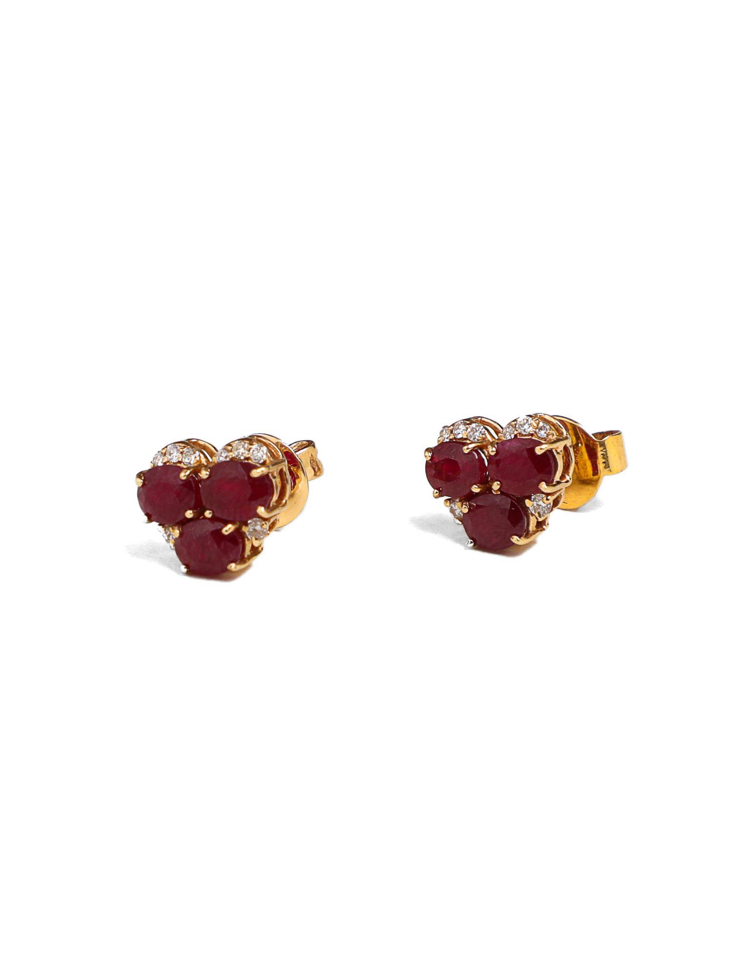Drip Drop Diamond Ruby Earrings