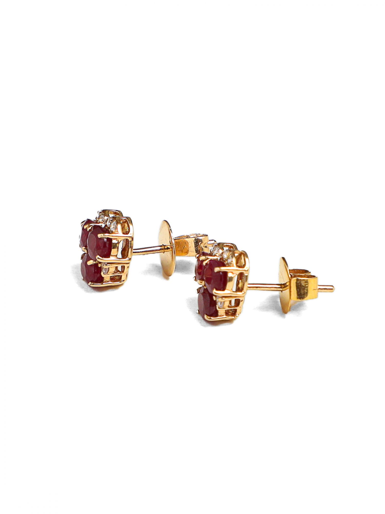 Drip Drop Diamond Ruby Earrings