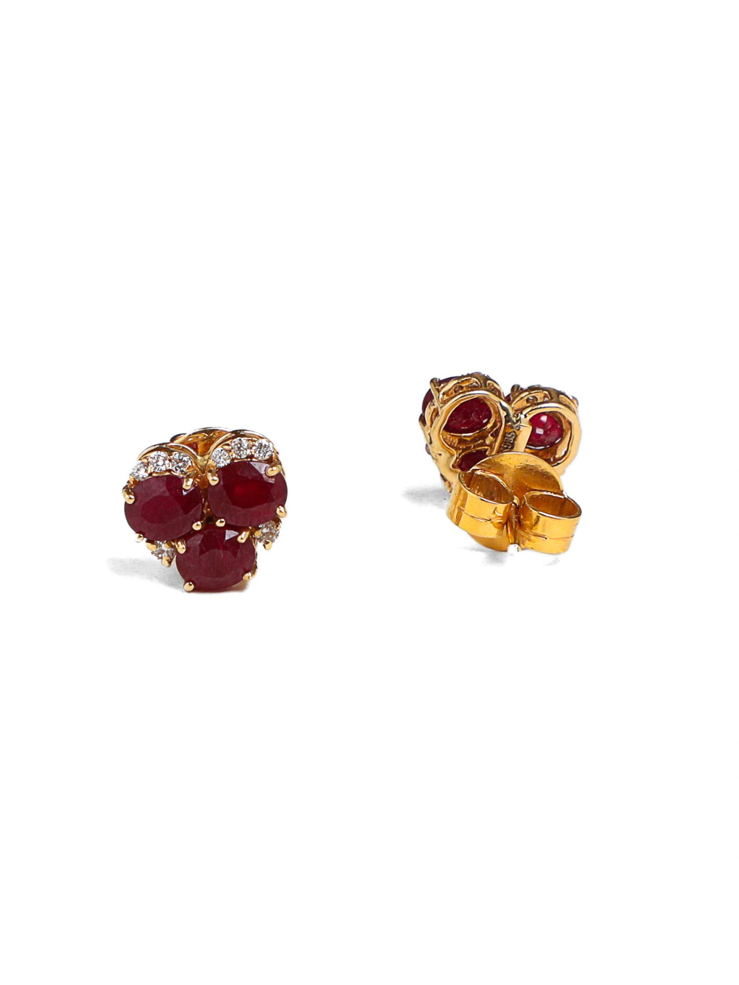 Drip Drop Diamond Ruby Earrings