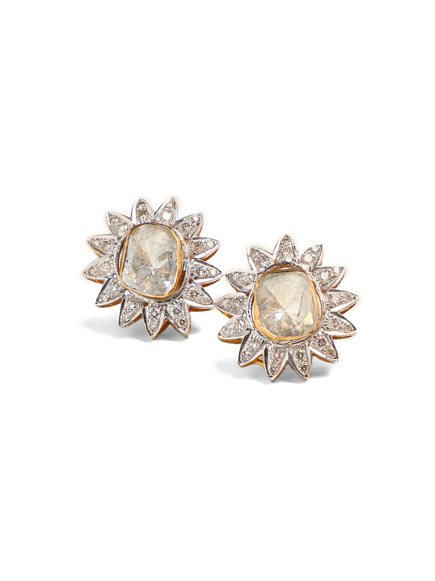Diamond Floral Earrings