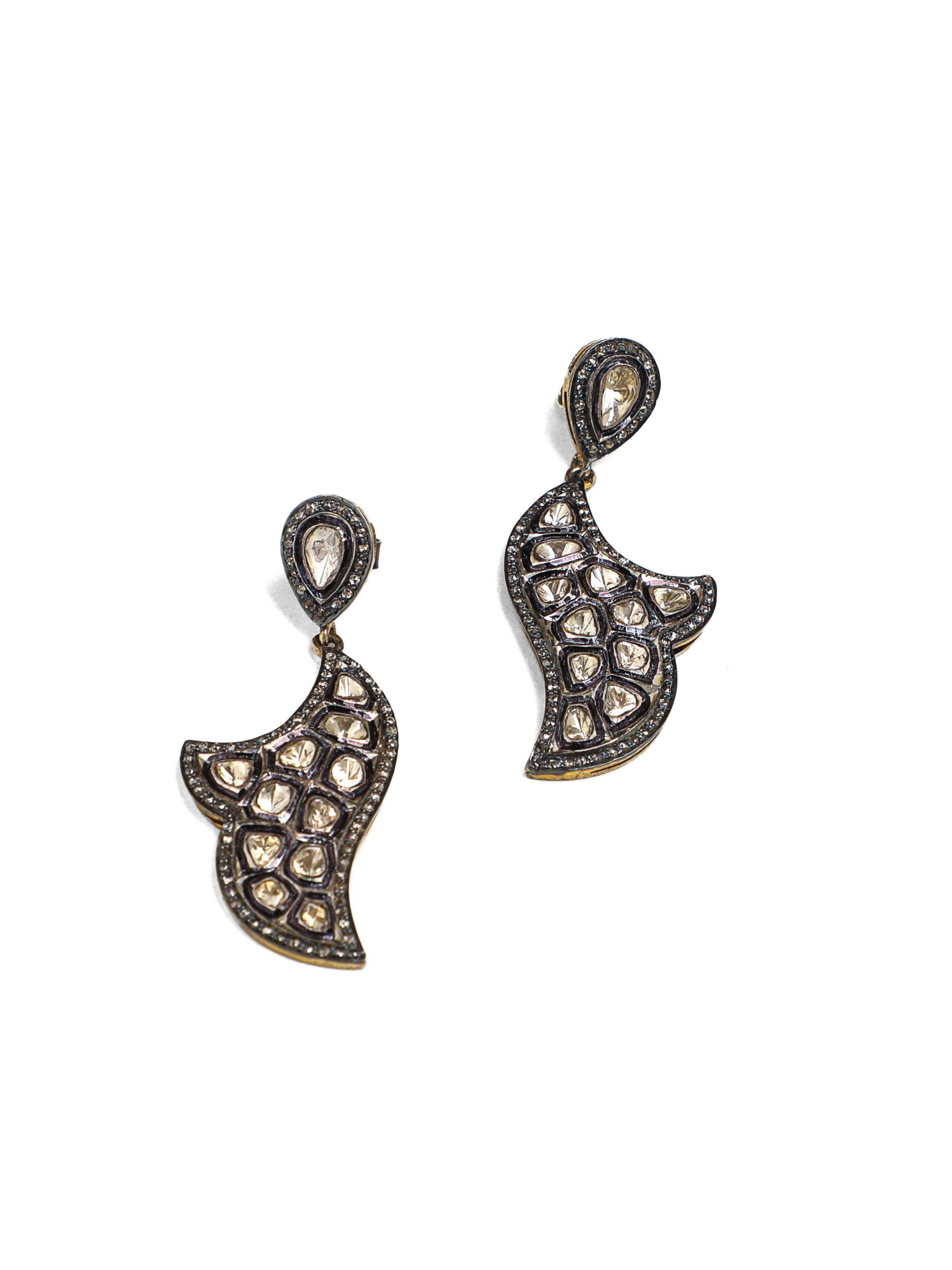 Victorian Silver Salt Earrings