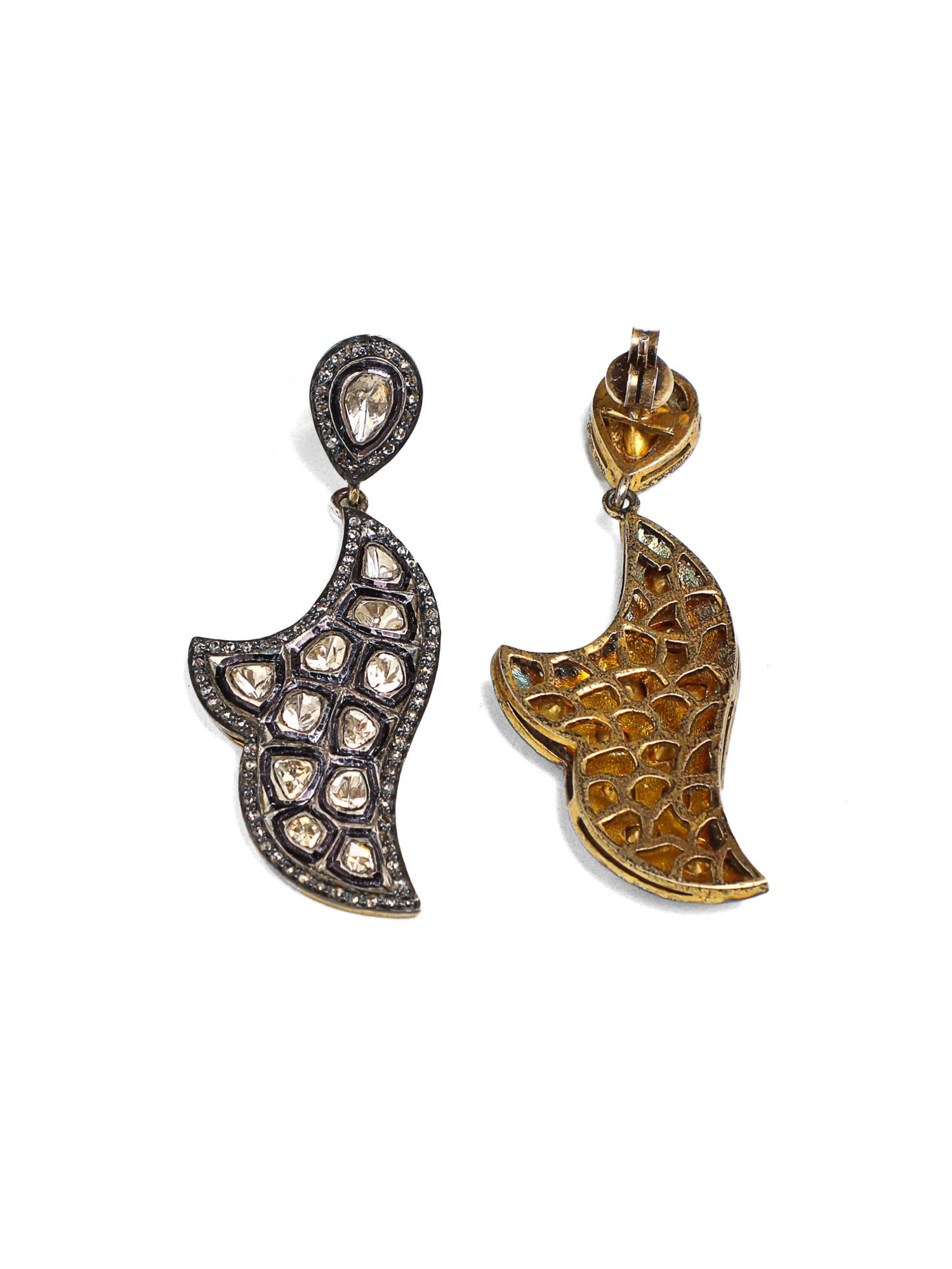Victorian Silver Salt Earrings