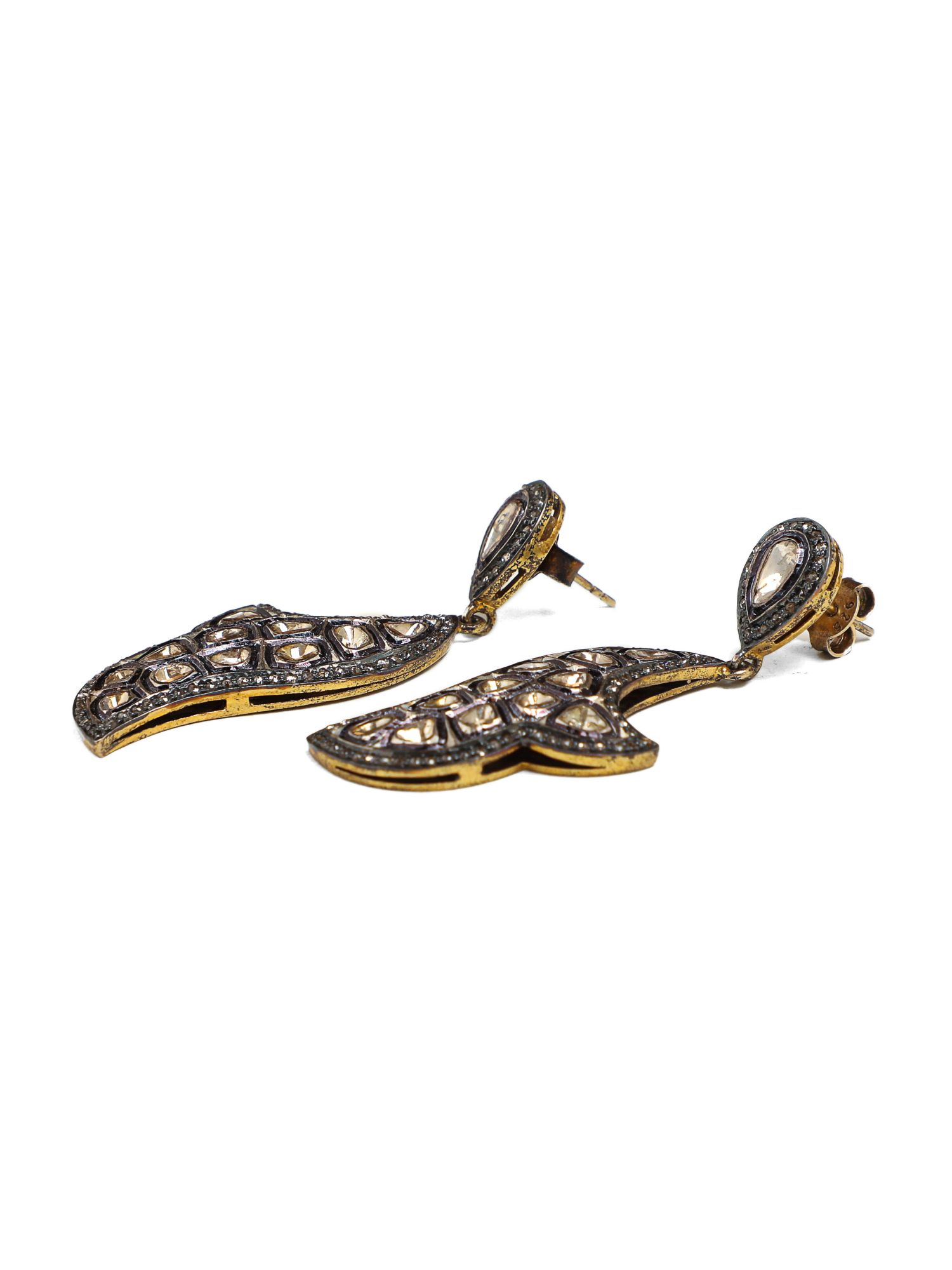 Victorian Silver Salt Earrings