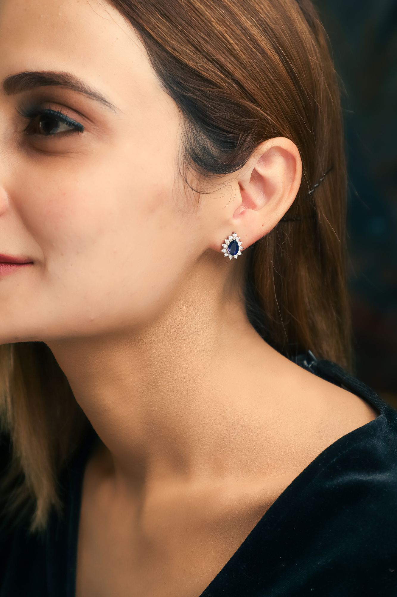 Dreamy Blue Diamond Earrings