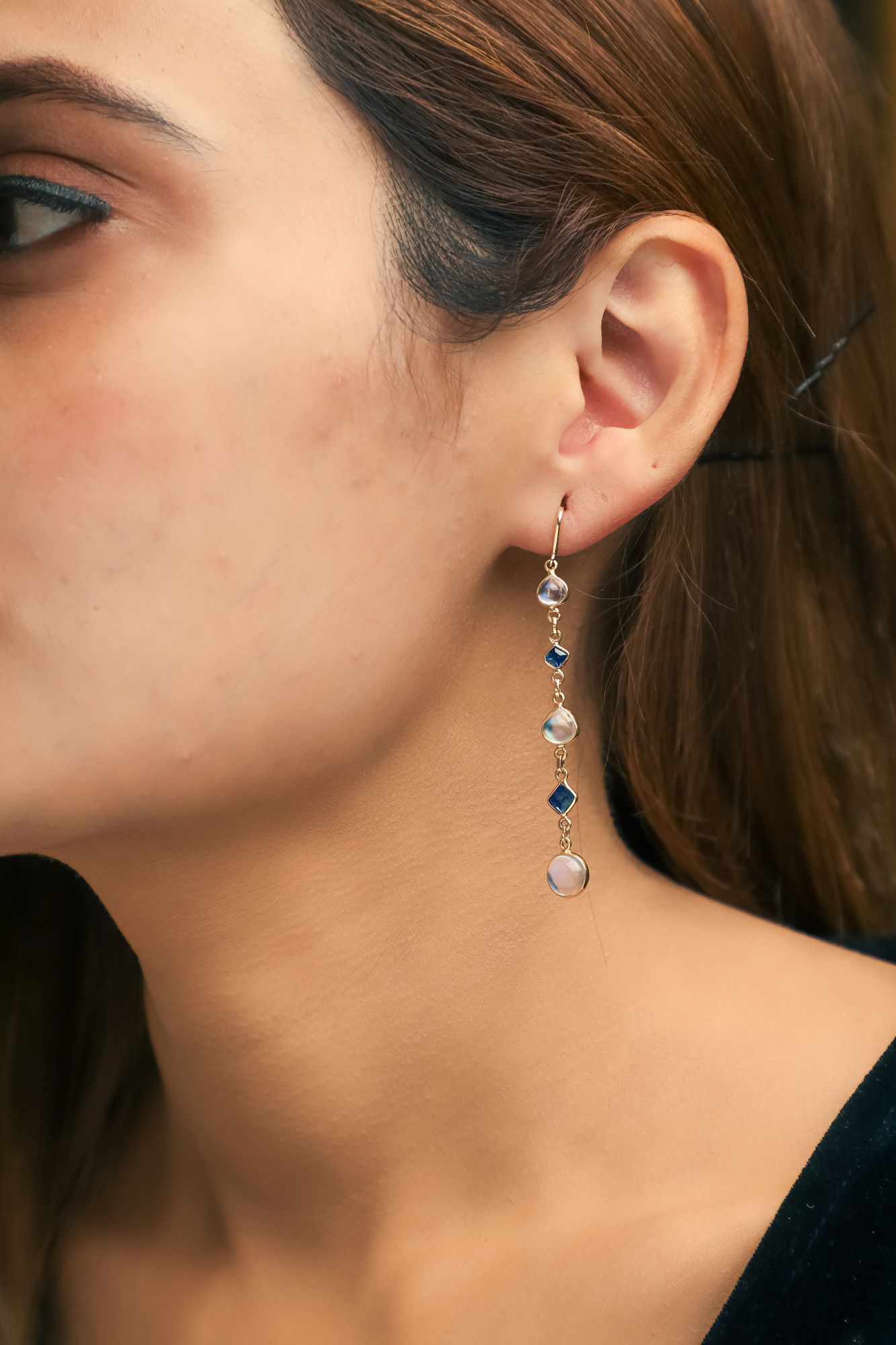 Moonstone Blue Sparkle Earrings