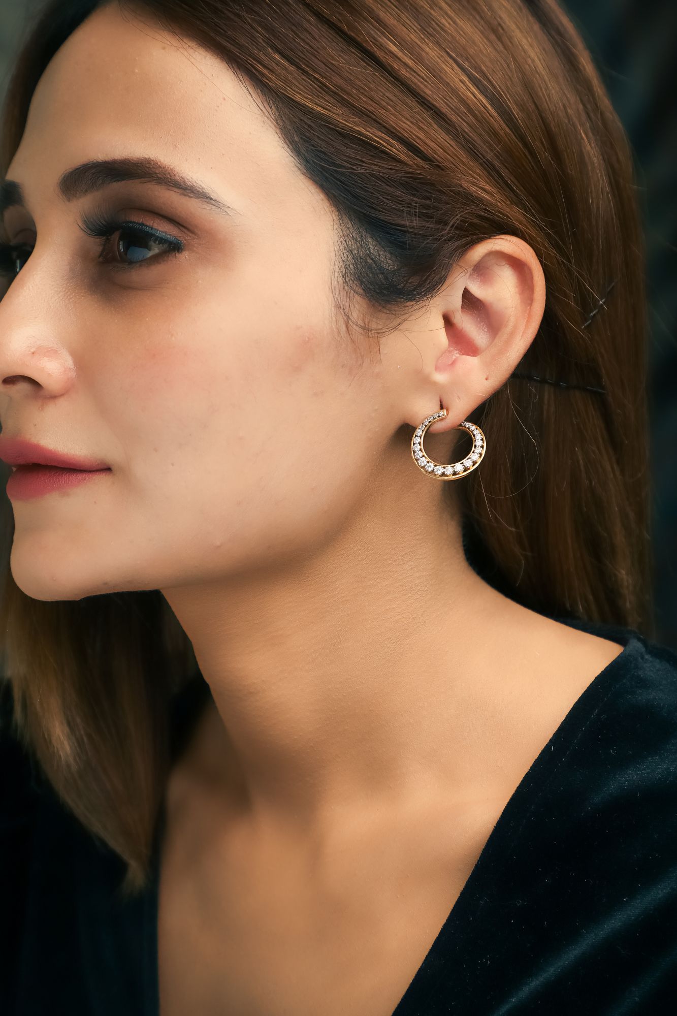 Diamond Twirl Earrings