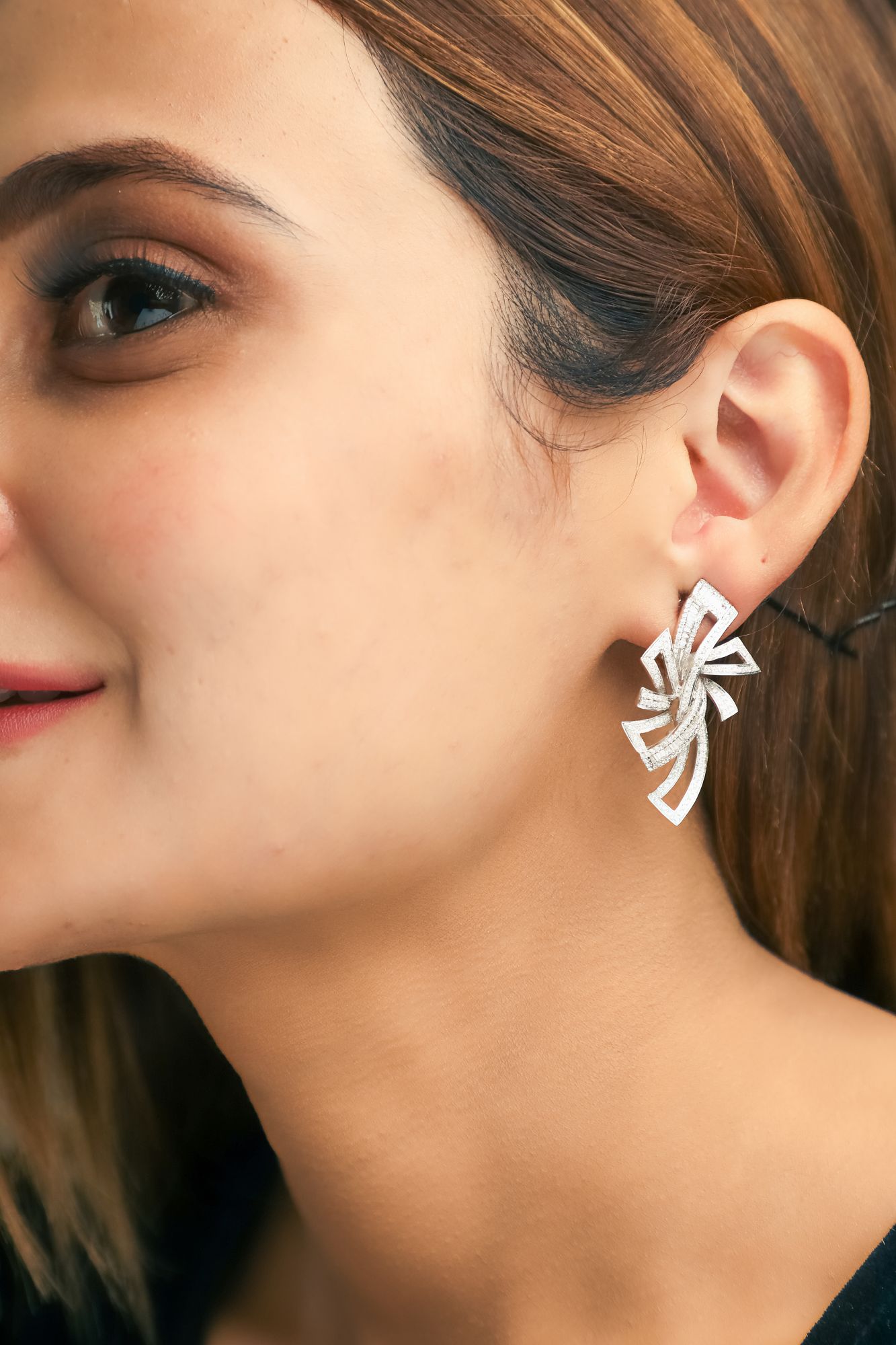 Diamond Bow Earrings