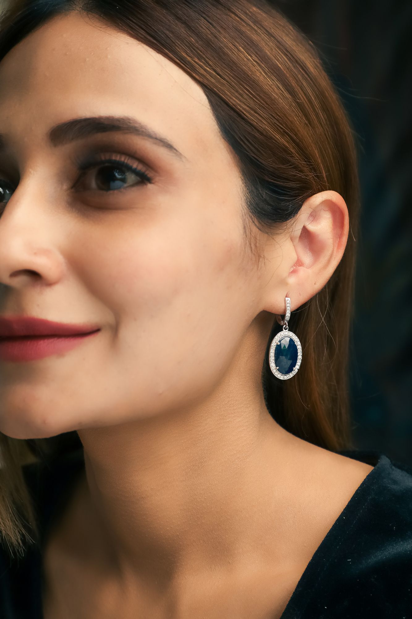 Diamond Blue Drops Earrings