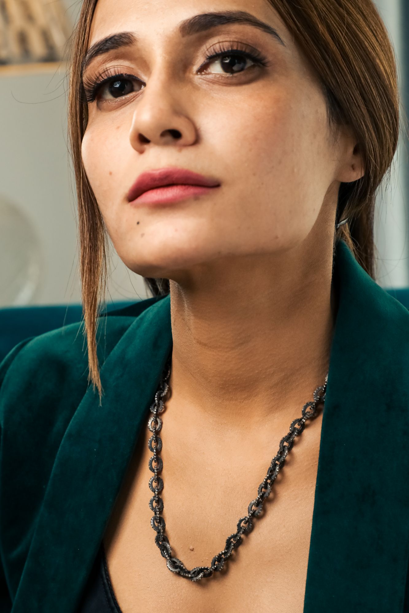 Victorian Twist Sterling Silver Diamond Necklace