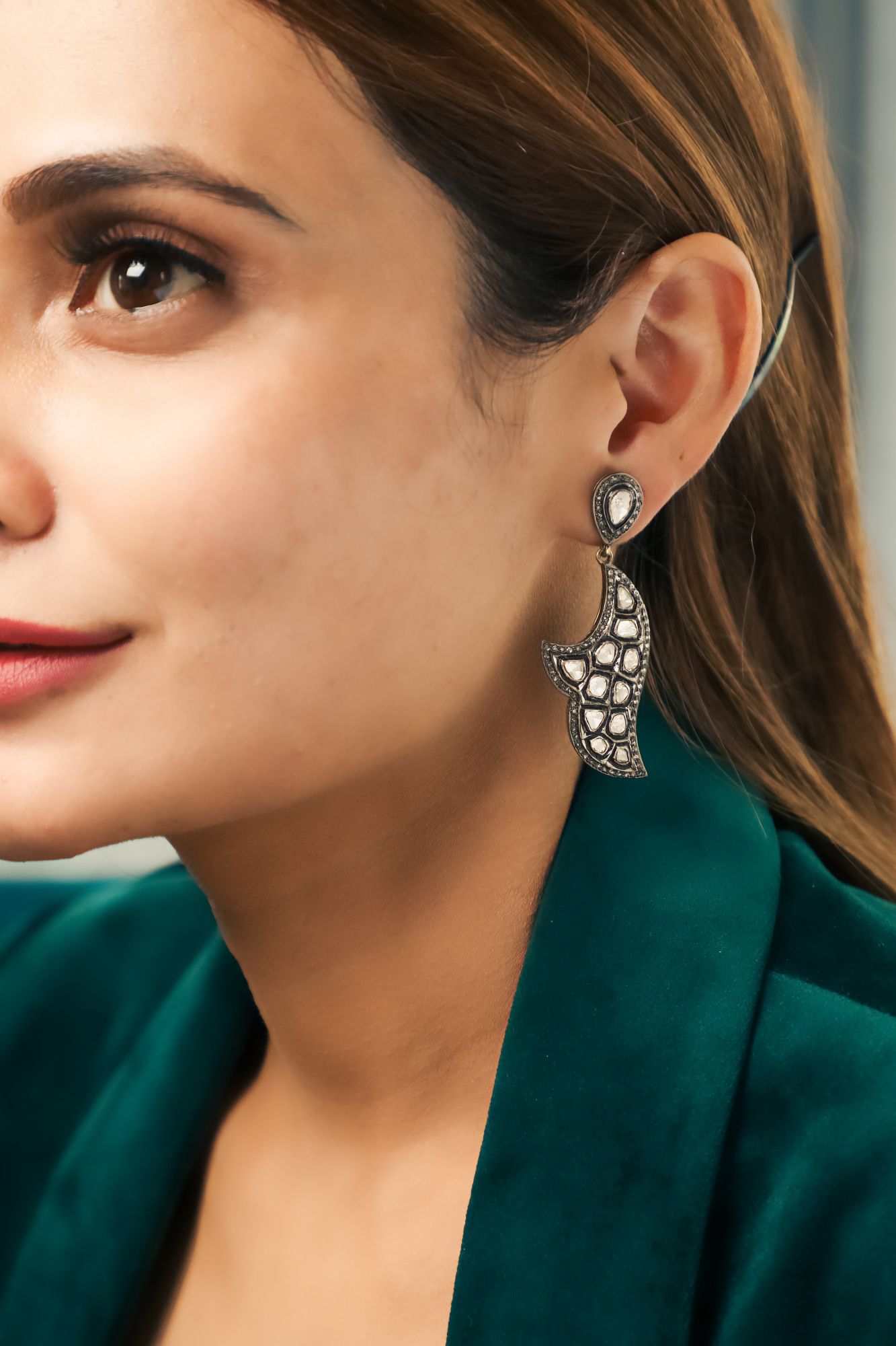 Victorian Silver Salt Earrings