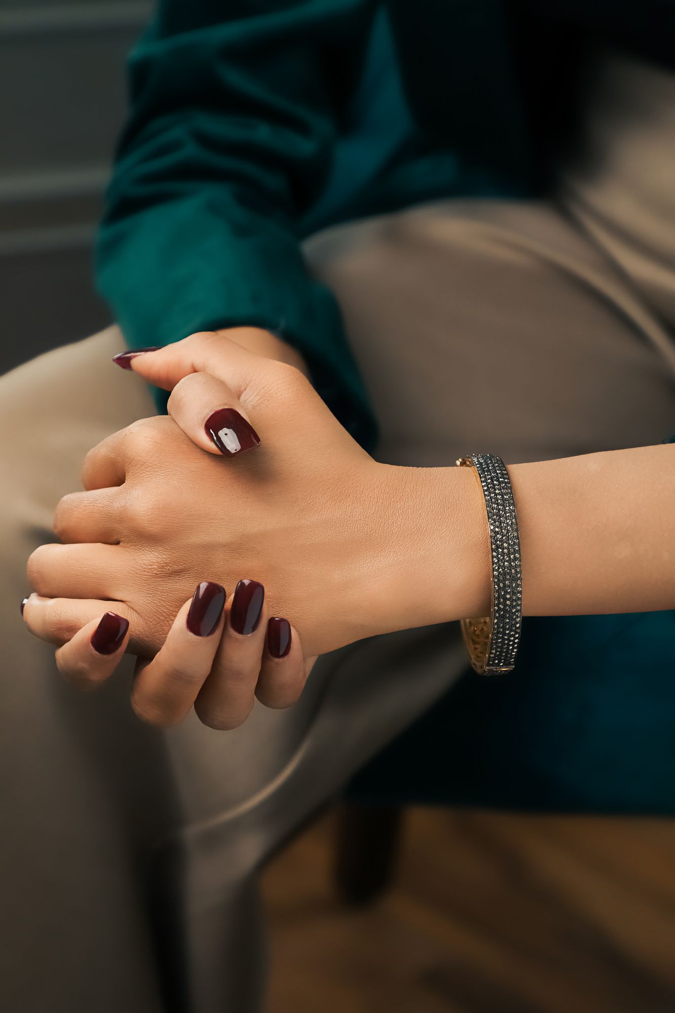Victorian Champagne Diamond   Bangle