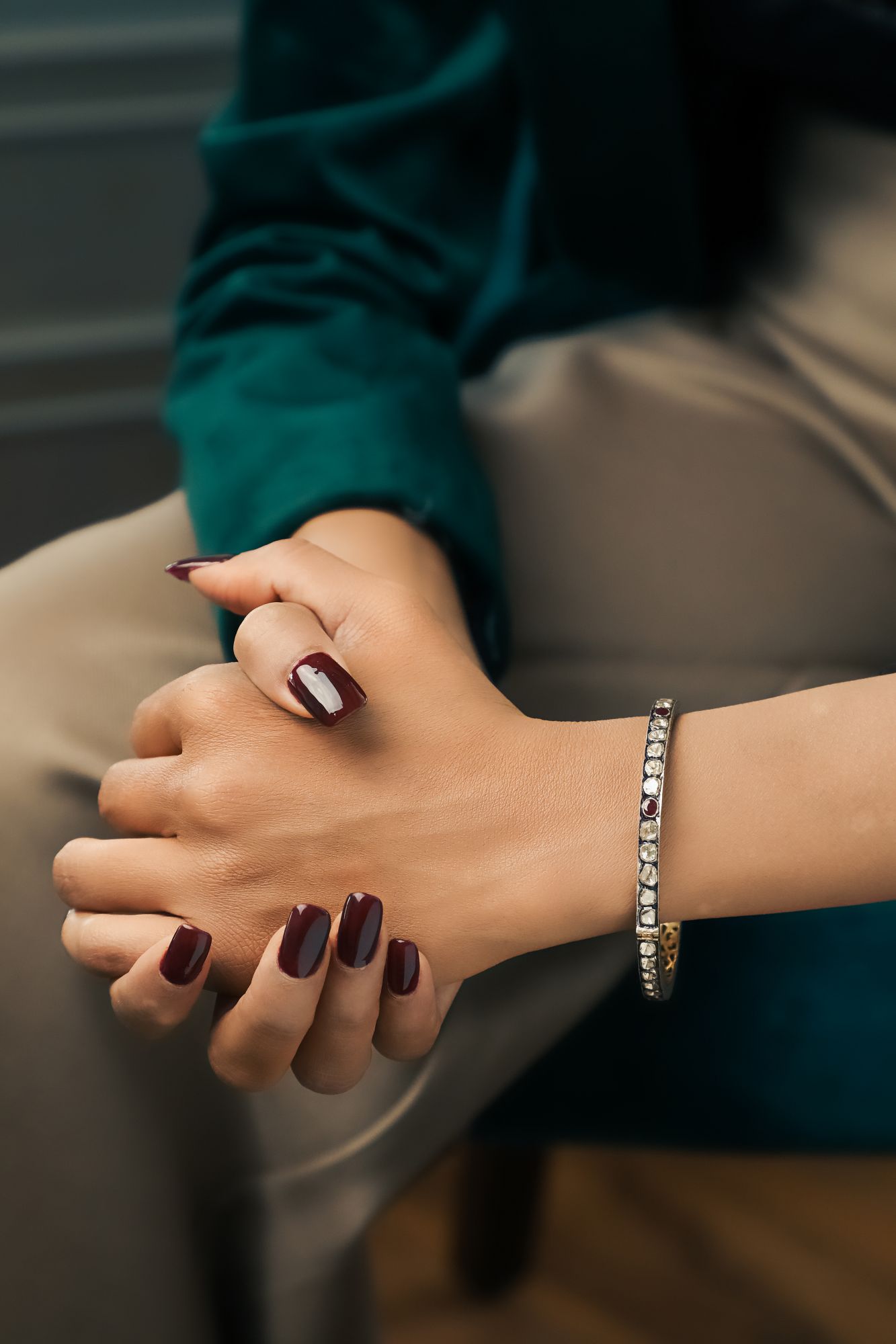 Aisha Victorian Ruby Diamond Bangle