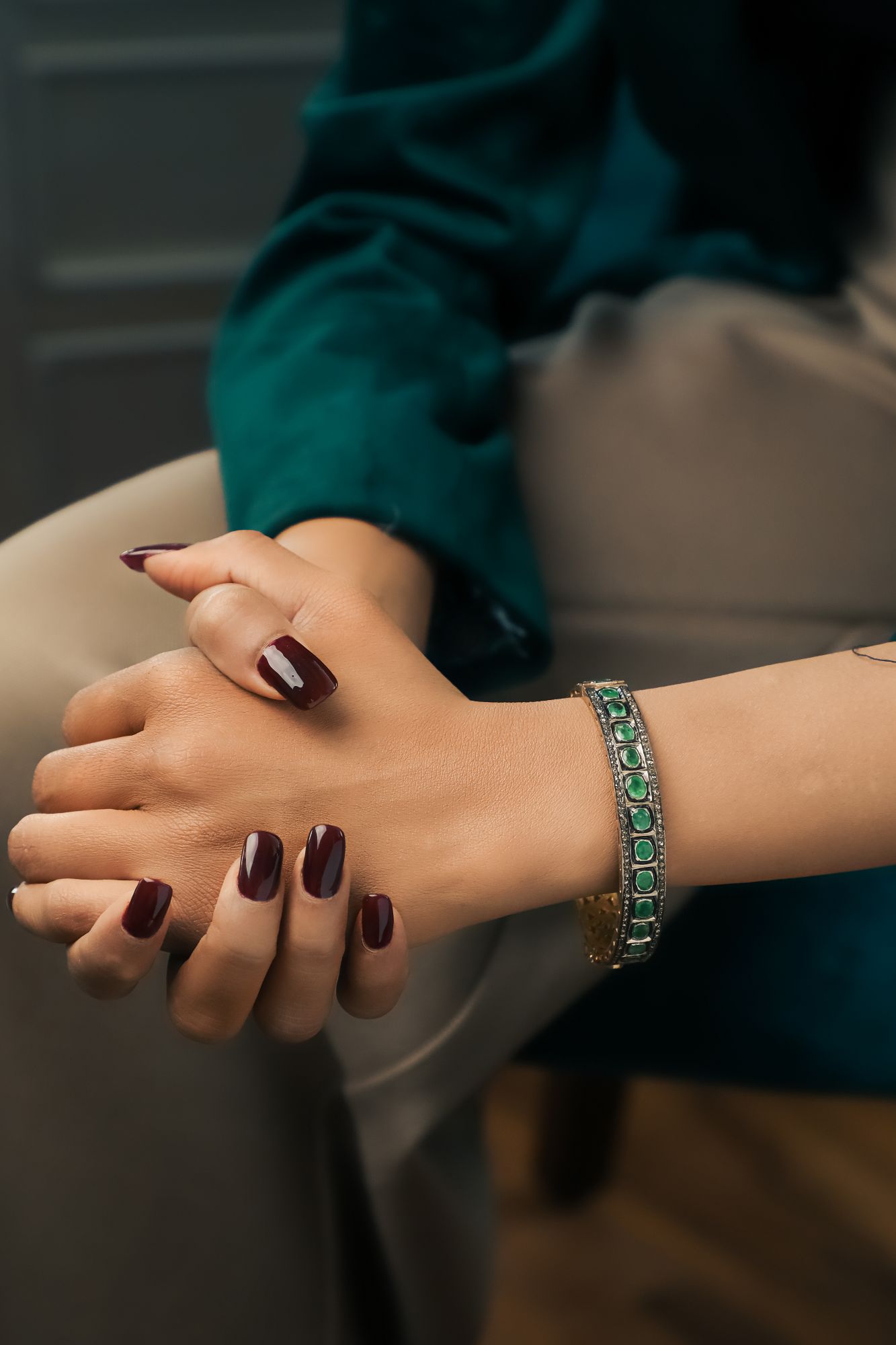 Victorian Diamond Panna Bangle