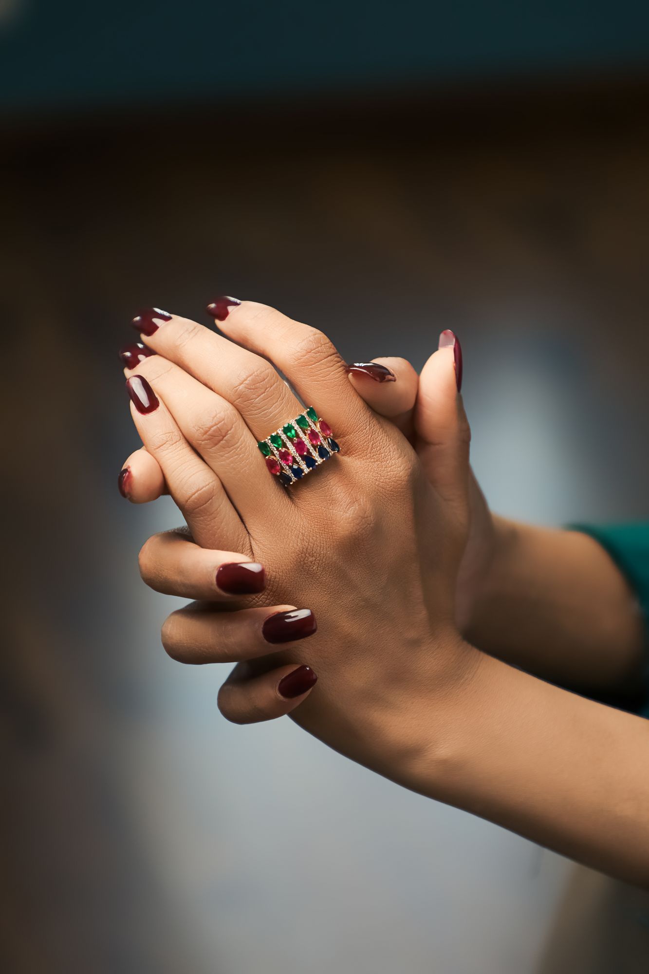 Multi stone Tiarra Ring