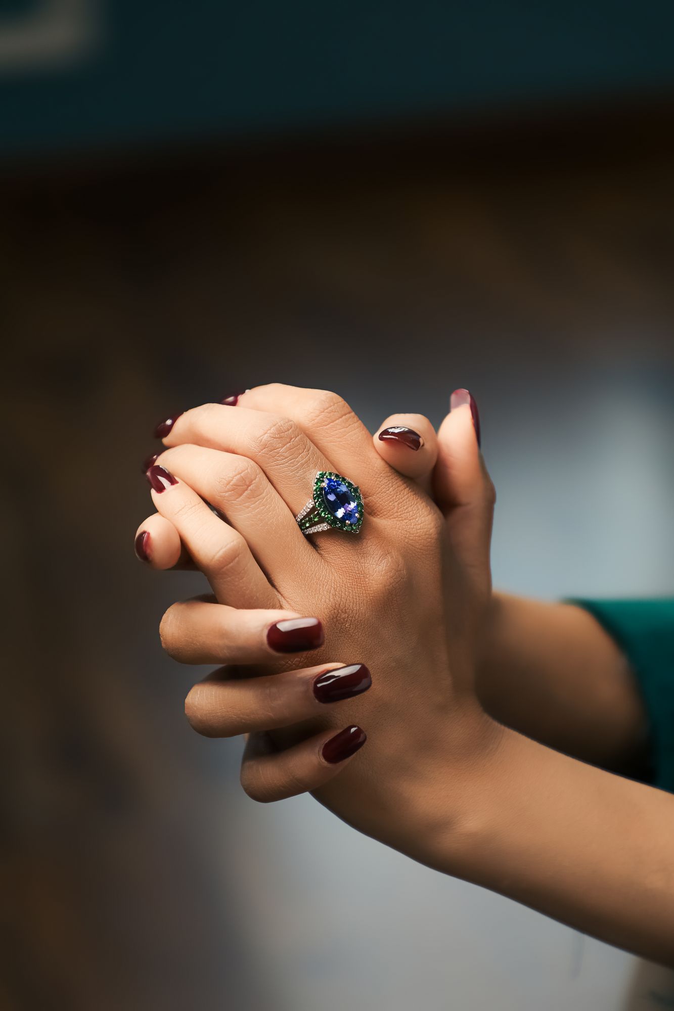 Diamond Tanzanite Parisa Ring