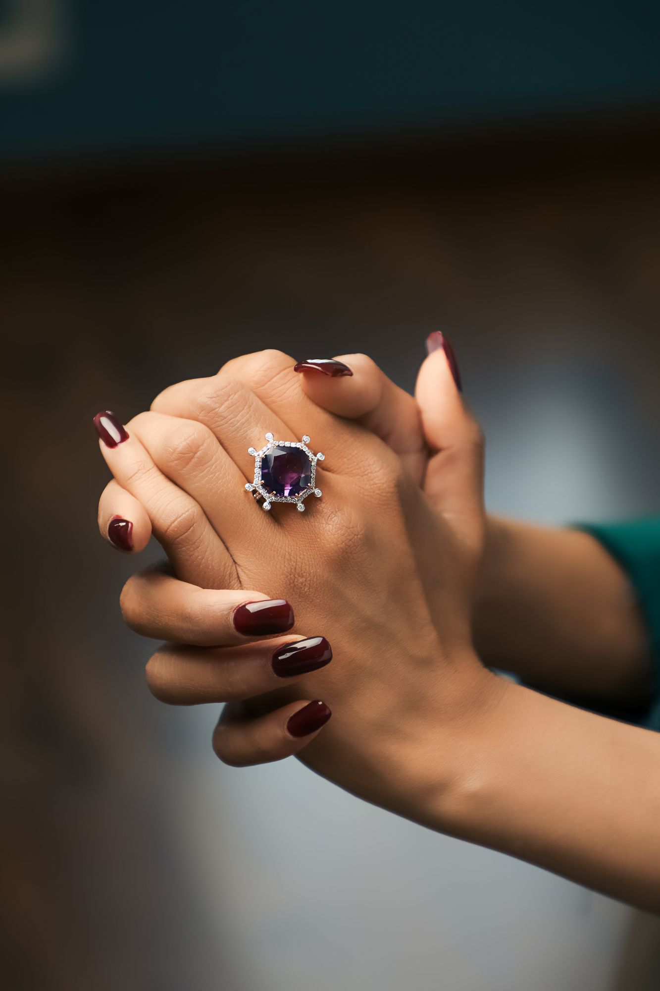 Diamond Amethyst Davia Ring