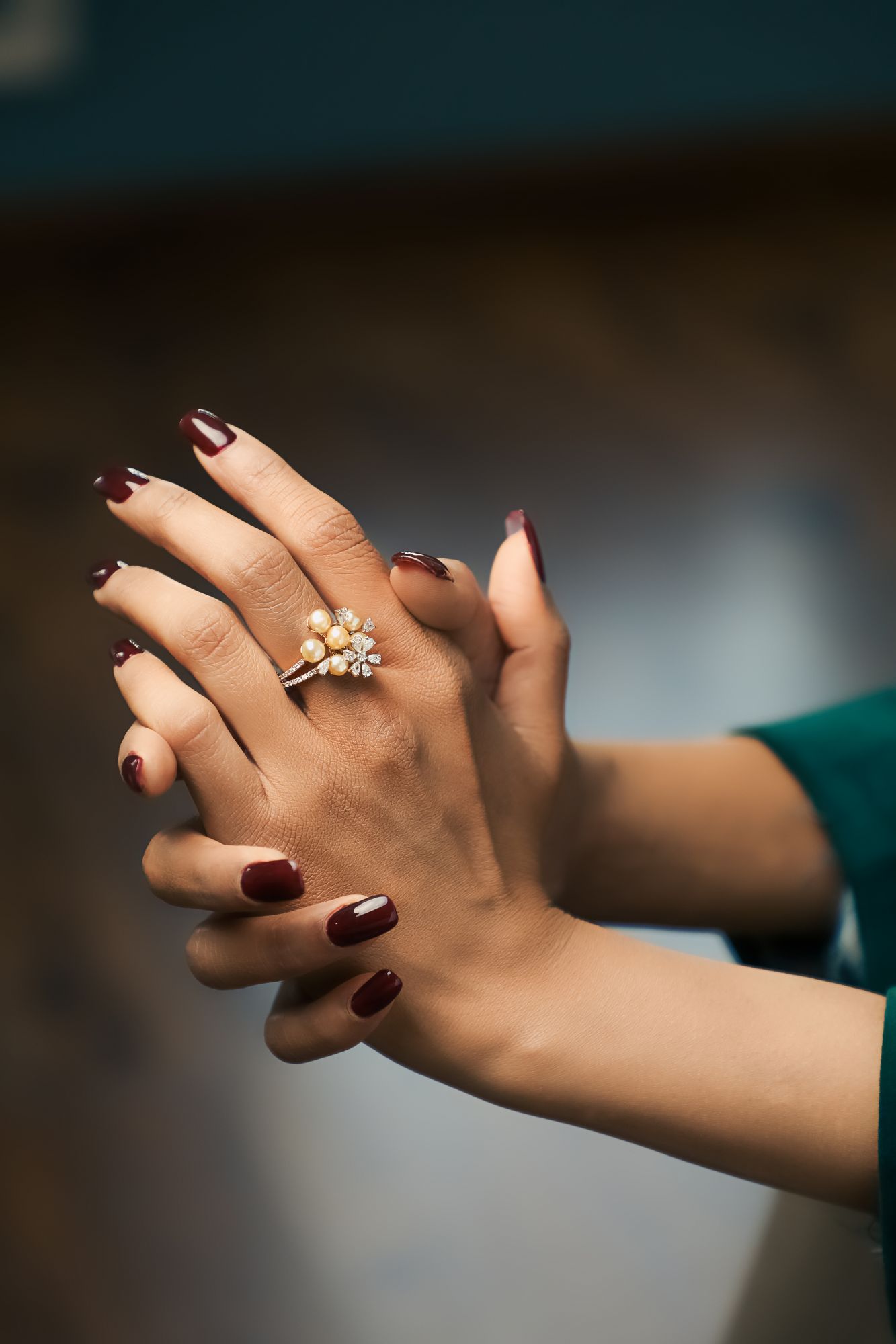 Diamond Pearl Paravi Ring