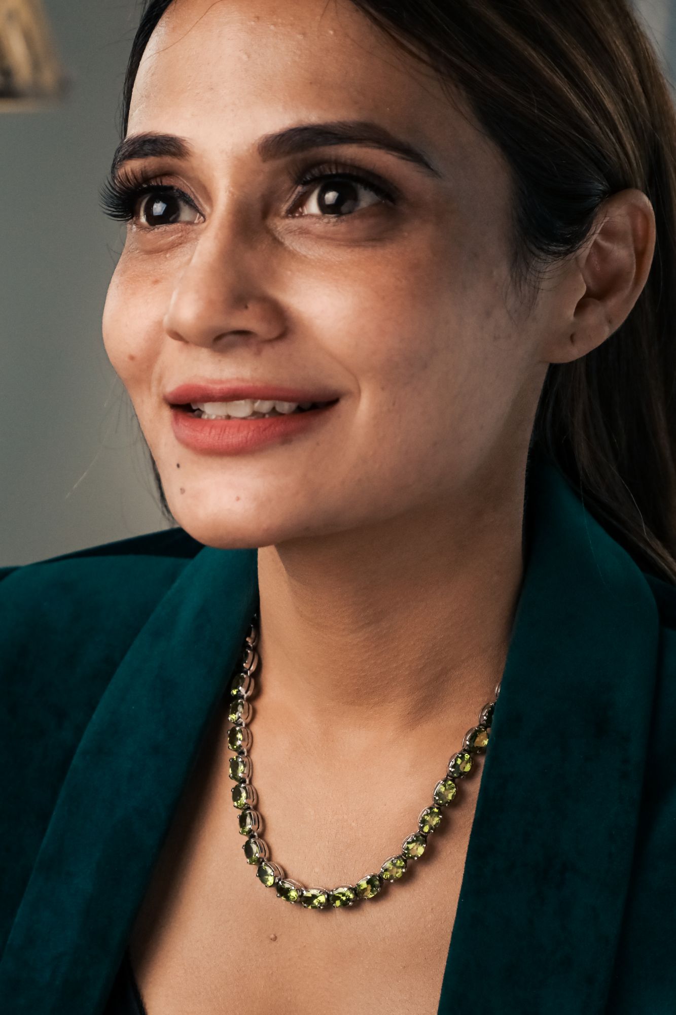 Navya Peridot Sterling Silver Necklace